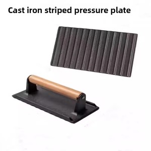 ARMADA Kit de Prensas para Smash <span class=keywords><strong>Burger</strong></span> Rectangulares Negras - 4 en 1, Molde para Hamburguesas Rellenas, Prensas de Hierro Fundido con Mango de Madera, Apto para Lavavajillas - Product Image 4