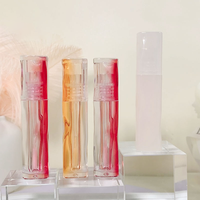 Tube de brillant à lèvres carré rose et orange en gros, emballage vide pour gloss et huile à lèvres en plastique ABS pour cosmétiques avec bouchon à vis