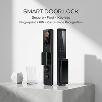 Cerradura Inteligente Wi-Fi sin Llave EY-301 para Puertas de Madera/Acero/Latón/Acero Inoxidable, Huella Dactilar, Reconocimiento Facial, Código de Contraseña