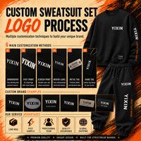 Ensemble de survêtement 2 pièces de haute qualité, couleur unie, sweat-shirt à col montant et demi-zip pour l'extérieur et pantalon de jogging à taille élastique