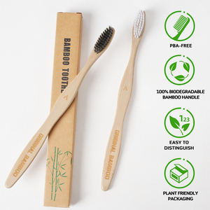 Vente en gros de brosses à dents en bambou 100 % biodégradables, respectueuses de l'environnement, à poils doux, brosses à dents naturelles - Product Image 3