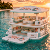 Plateforme flottante gonflable Water Dock, dimension et aménagement raisonnables pour les groupes d'adultes, pour la détente et le repos aquatiques en plein air