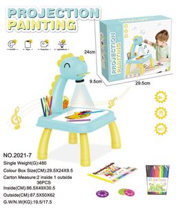 Tablero de dibujo colorido, tablero de garabatos borrable para niños con lámpara de proyección, manualidades, proyección, juguete de aprendizaje educativo - Product Image 5