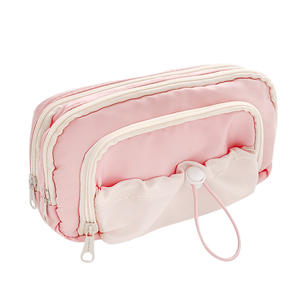 Estuche de lápices con cordón de gran capacidad Moka, bolsas de lápices de tela de estilo coreano prácticas para escuela primaria y secundaria, diseño Simple - Product Image 1