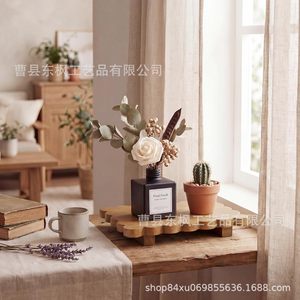 Wooden Aromatherapy Display <b>Rack</b> Irregular Shape Vintage Color Self Drain Soap <b>Dish</b> Household Storage Tray - Product Image 1