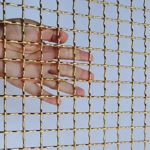 Decorative Expanded Metal Woven Brass Cloth Crimped Wire Filter Mesh Screen Slice für schränke 40 60 80 500 rollen