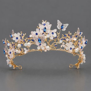BELLE WORLD Elegante Corona de Cristal, Accesorios para Boda, Tocado de Flores, Tiara Nupcial, Sin Reseñas Aún - Product Image 4