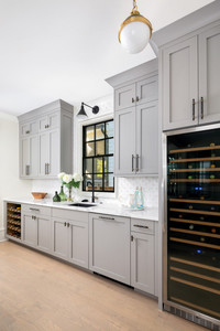 Allandgroup Nhà cung cấp Matte melanine ván ép sơn mài màu sắc tủ bếp cho ánh sáng màu xám tủ bếp nhỏ không gian phòng - Product Image 3