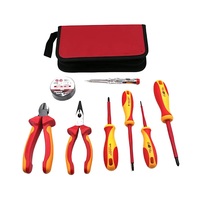 Kit de herramientas especiales de alta calidad para electricistas Kit de broca magnética de 9 piezas Juego de herramientas de destornillador de electricista aislado