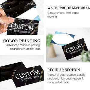 Biglietti da Visita Personalizzati 300gsm Carta Opaca Patinata Rame Impermeabile Stampa Fronte-Retro 35x2 Pollici Logo/Testo/Codice QR Personalizzabile - Product Image 2