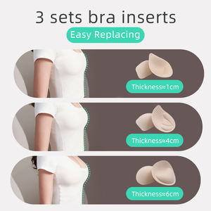 Hızlı kuru pedleri 3 takım eklemek iki bardak Push-up meme arttırıcılar kadınlar seksi tek parça sütyen - Product Image 5