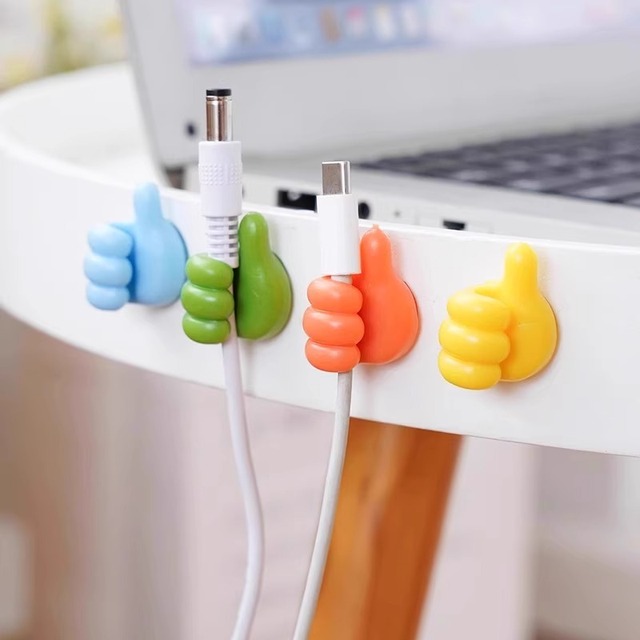 JUXINDA Cable Clip Organizer Self Stick Cord Holder for Desk Under Table Wire Management for Phone Charger Computer Mouse Cables