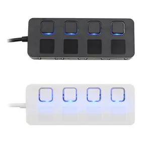 Harga Pabrik Kecepatan Tinggi Muti Hub Adaptor Splitter Adaptor USB Hub 4 Port LED Power On/Off 2.0 Usb hub untuk PC Laptop