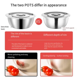 Bol et bassine à salade en acier inoxydable, robustes, <span class=keywords><strong>de</strong></span> qualité alimentaire, durables, empilables, pour la cuisine domestique, vente en gros - Product Image 4
