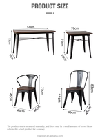 Chaises et tables de café au design moderne, ensemble en bois et métal durable pour restaurant, hôtel et salle à manger en plein air, vente bon marché d'usine