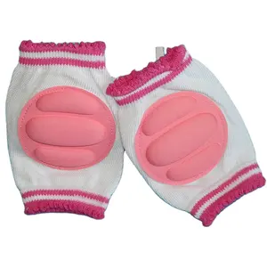 China suppliers high quality lovely baby knee pads crawling grip anti slip cotton knitting baby safety knee pads
