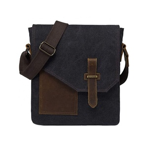Leather Men Messenger Shoulder Cross Body Bag Canvas Cross Body Bag for Girls - Product Image 1