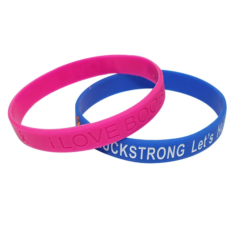 Fashional Design Your Style Printed Uv Waterproof Rubber Dual Frequency Debossed Silicone Wristbands With Logo Custom