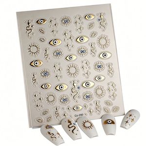 Autocollants décoratifs 3D dorés brillants pour nail art, accessoires en plastique pour impression d'art sur ongles - Product Image 3