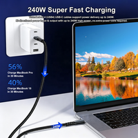 Cable USB5.0 80Gbps USB-C Macho a Macho Tipo-C con 240W 16K 8K 5K 60Hz Compatible con USB4.0 Thunderbolt 3/4/5 para PC