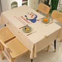 Nouvelle Nappe de Table Moderne de Luxe en PVC 2026, Imperméable, Anti-Huile, Anti-Brûlure, Sans Lavage, Motif Joyeux Imprimé, Tapis de Table Basse