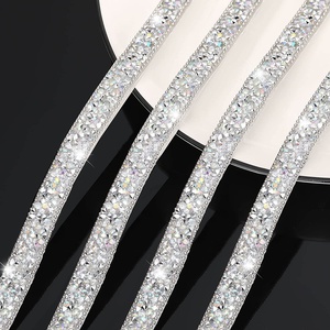 Manufacturers Supply Eco-Friendly 3D DIY Jewelry Accessories 1CM <strong>Resin</strong> Drill <strong>Strip</strong> Bead Chain Rhinestone Patch - Product Image 6