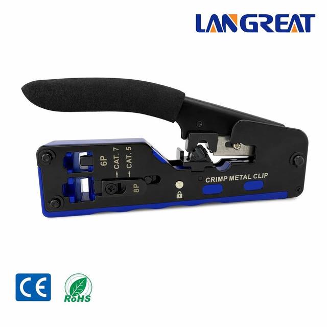 Cat7 Cat5 Cat6 RJ45 RJ11 Network Crimping Tool 8P 6P Crimper with Metal Clip Press Cable Cutter Stripper