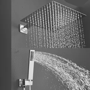 Bagno di lusso miscelatore a pioggia doccia Combo soffione doccia a pioggia a parete Set rubinetto doccia nascosto a scomparsa
