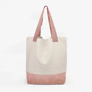 Bolsos a juego de cáñamo para mujer, bolsas de mano recicladas en color blanco y rosa para cualquier ocasión