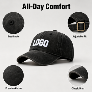 Wholesale Custom Embroidered Logo Washed Baseball Cap – Blank <b>Dad</b> <b>Hat</b>, Cotton Adjustable Snapback for Promotional Branding - Product Image 6
