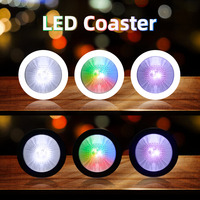 Dessous de verre à LED activés par poids, multicolores, personnalisés, fournitures lumineuses, mini bouteilles d'alcool, articles de bar en vrac