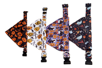 Accessoires pour colliers de chiens et de chats sur le thème d'Halloween avec décorations de chauves-souris et de citrouilles en plastique, polyester et 100 % nylon