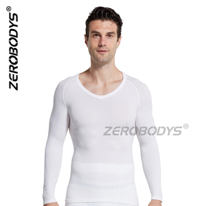 ZEROBODYS W017 <span class=keywords><strong>Sous</strong></span>-<span class=keywords><strong>v</strong></span>êtements thermiques sans couture à compression, <span class=keywords><strong>col</strong></span> en <span class=keywords><strong>V</strong></span>, amincissants, caleçons longs pour hommes - Product Image 5