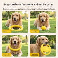 Jouet pour animaux de compagnie EVA pour chats et chiens - Balle de traction, anneau résistant aux morsures, pour le nettoyage des dents, sonore, anti-ennui