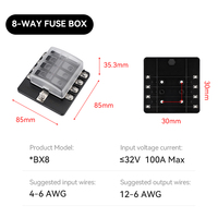Boîte à fusibles 8 voies 5A 10A 15A 20A, étanche, pour applications automobiles et marines, multi-usages, 32V