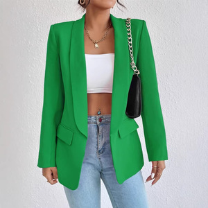 Blazer Estilo Europeo Americano, Cuello Mao, Chaqueta de Trabajo, Varios Colores Disponibles, Top para Mujer - Product Image 2