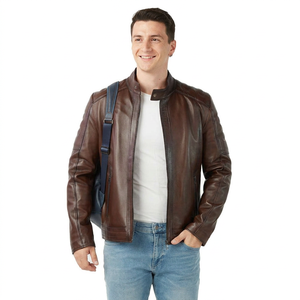 OEM Professional Comfortable Premium Quality <b>Leather</b> <b>Jackets</b> Stand Collar Unique Style for <b>Winter</b> Best Material <b>jacket</b> for men - Product Image 1