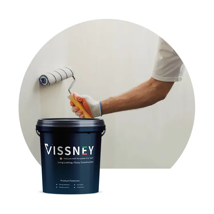 Vissney Building Interior And Exterior Plastic Emulsion Top Coating Waterproof Glossy Paint Of Wall Paint