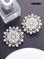 Boutons pour femmes de haute qualité, design floral en cristal, alliage de zinc, strass, perles, écologiques, vente en gros, tendance