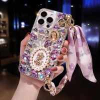 Étui de téléphone antichoc 360° en TPU+PC avec design diamant pour 16/15/14/13/12 Pro Max Plus
