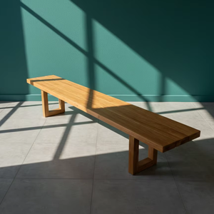 Banc en bois Natsuki, construction en bois massif avec finition naturelle, idéal pour les intérieurs de style japonais, salles à manger et salons. - Product Image 4