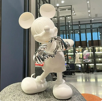 Figurine Mickey Mouse 30cm Jouet pour enfants Modèle en résine Mignon Mickey Amour Assis Poupée mobile Ameublement Halloween Cadeau
