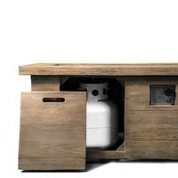 Table de foyer au propane carrée de 42 pouces en MgO avec compartiment de rangement pour bouteille de gaz, 50000 BTU, sans fumée, pour extérieur, jardin, décoration