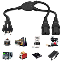 Adaptateur de prise en Y CE EU 3 broches vers 2 prises C13, rallonge d'alimentation droite pour serveur de données