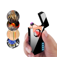 Personnalisé Classique USB Rechargeable Briquet Électronique Double Arc Briquets Électrique Métal En Alliage De Zinc Moderne Cadeaux D'affaires Flint