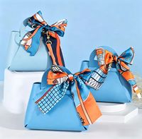Caja de Dulces para Boda en Forma de Bolso de Cuero PU Ecológico y Duradero, con Lazo de Seda y Logotipo Personalizado, Marca EQ3083, para Recuerdos de Fiesta