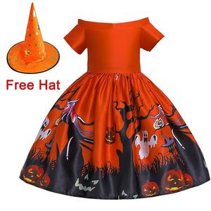 Qs718 Vestidos de Impresión 3D de Múltiples Tipos para Niñas, Vestido de Princesa con Estampado de Dibujos Animados para Niñas, Vestido de Cosplay de <span class=keywords><strong>Bruja</strong></span> Oscura - Product Image 6