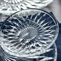 Vaisselle transparente minimaliste moderne en gros d'usine assiette de chargeur de fruits de salade en verre d'affaires