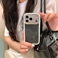 Étui de luxe en TPU à pois scintillants avec protection d'écran, antichoc, pour téléphone portable 17/18 Pro Max