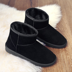 Snow Boots Ankle <b>Bootie</b> Round Toe Sheepskin Upper Plush Lining Rubber Outsole Warm Anti Slippery Unisex Winter Wear - Product Image 2